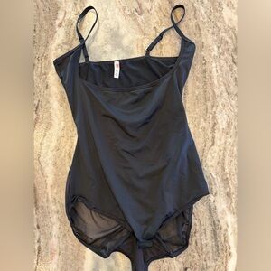 NWT Star Power By Spanx Open Bust Body Suit Size XL Black Tie